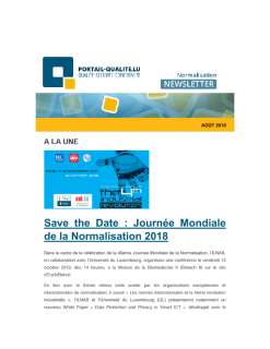 Newsletter normalisation aout 2018