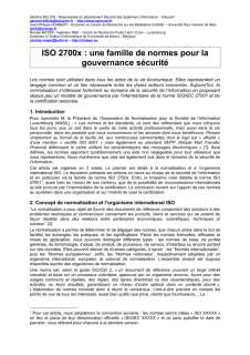 ISO 2700x : une famille de normes pour la gouvernance sécurité (paru dans MISC n°30)