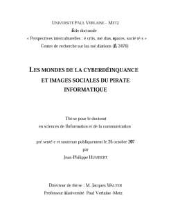 Mémoire_PHD_JP_Humbert, Thèse "Les mondes de la cyberdélinquance et images sociales du pirate informatique"