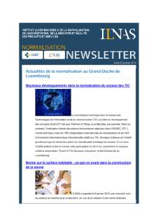 Newsletter ILNAS Normalisation - Janvier 2015