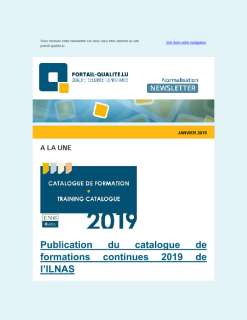 Newsletter Normalisation - Janvier 2019