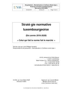 Stratégie normative luxembourgeoise (Décennie 2010-2020)