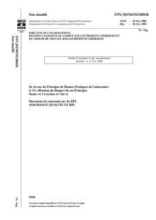 Document de consensus n°4 - Assurance qualité et BPL