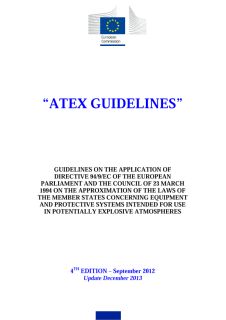 ATEX - Guidelines on the application of directive 94/9/EC