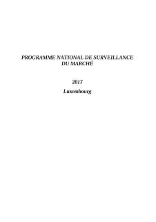 Programme général 2017 de la surveillance du marché au Luxembourg
