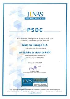 Numen Europe : troisième prestataire d’archivage électronique ayant le statut de PSDC