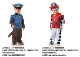 2 Costumes déguisements Paw Patrol