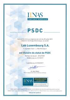 Lab Luxembourg S.A. premier prestataire d’archivage électronique ayant le statut de PSDC –PECB Europe premier organisme accrédité pour la certification des PSDC